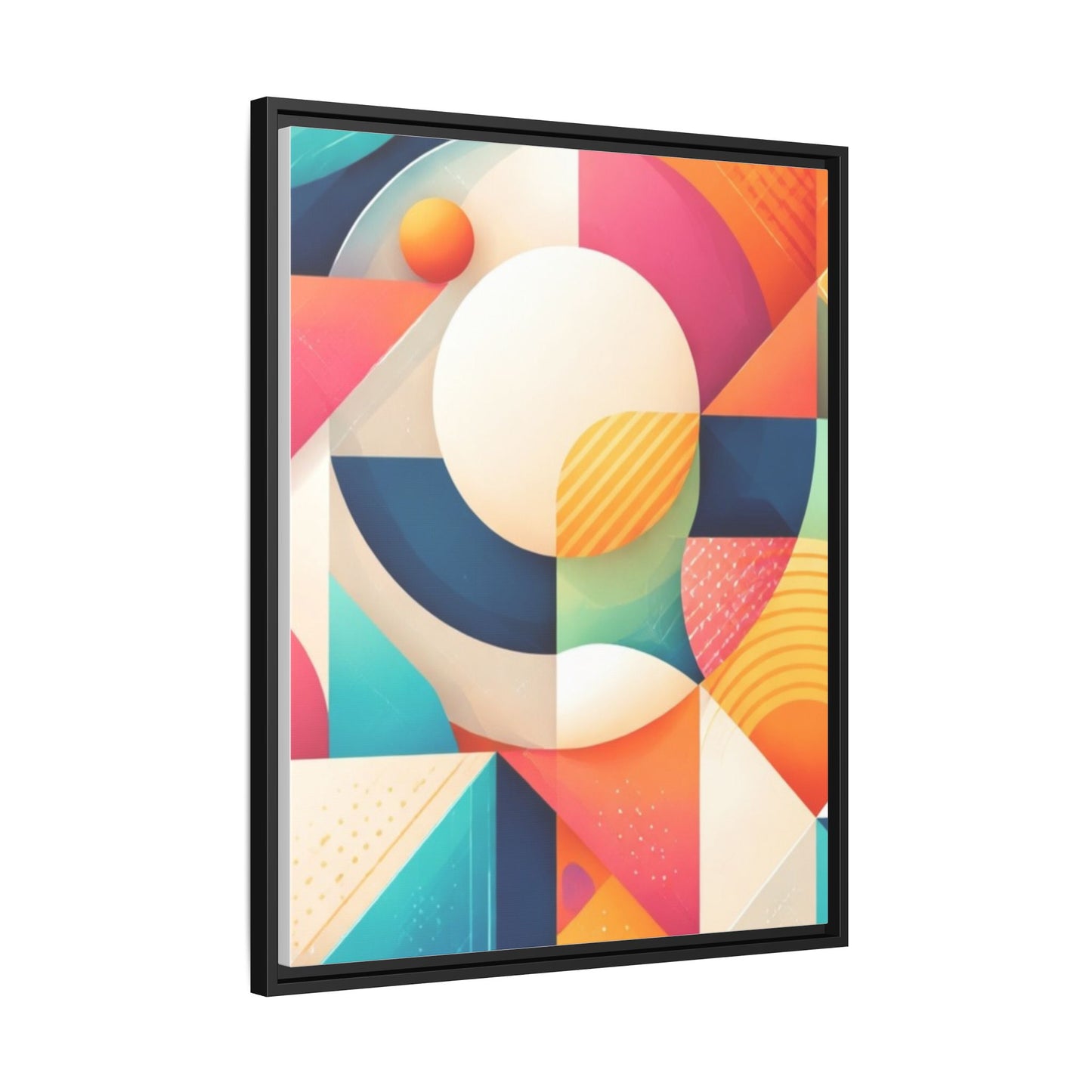 Colorful Geometric Abstract Art Matte Canvas Framed