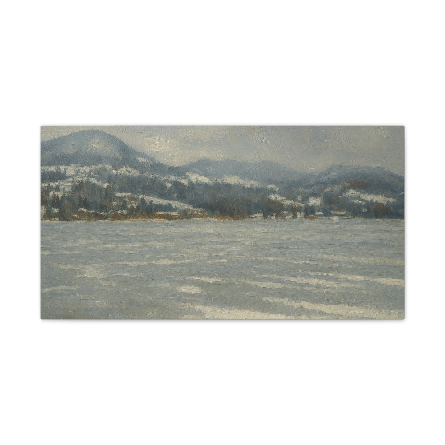 Serene Landscape Canvas Art, Tranquil Wall Decor, Perfect for Home, Office, or Gift, Ideal for Winter Holidays, Cozy Vibes, Scenic Artwork