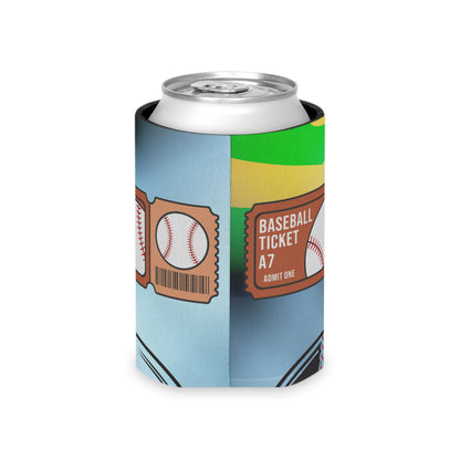Baseball Ticket Can Cooler, Fun Drink Sleeve for Tailgates, Sports Events, Unique Gift for Fans, Outdoor BBQ, Summer Parties