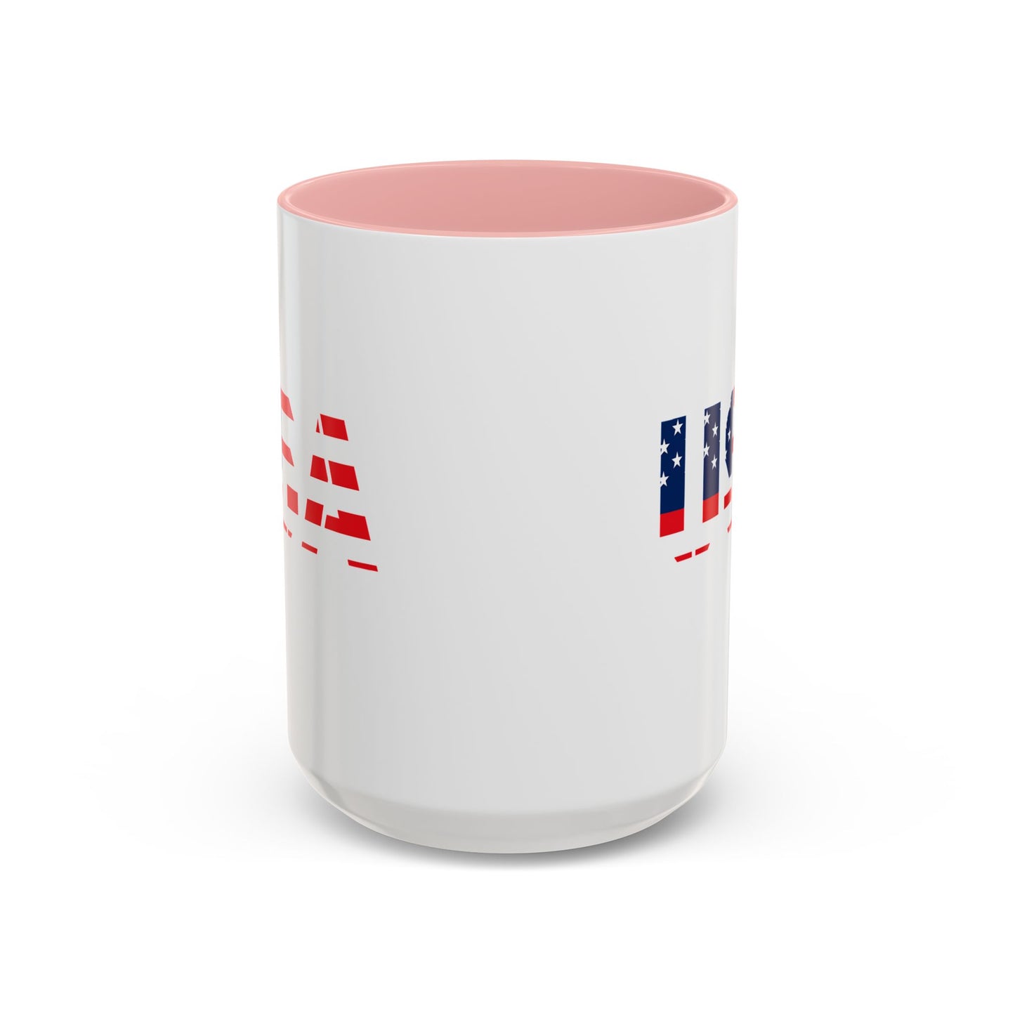 USA Flag Accent Coffee Mug — Patriotic 11/15oz Ceramic Coffee Cup