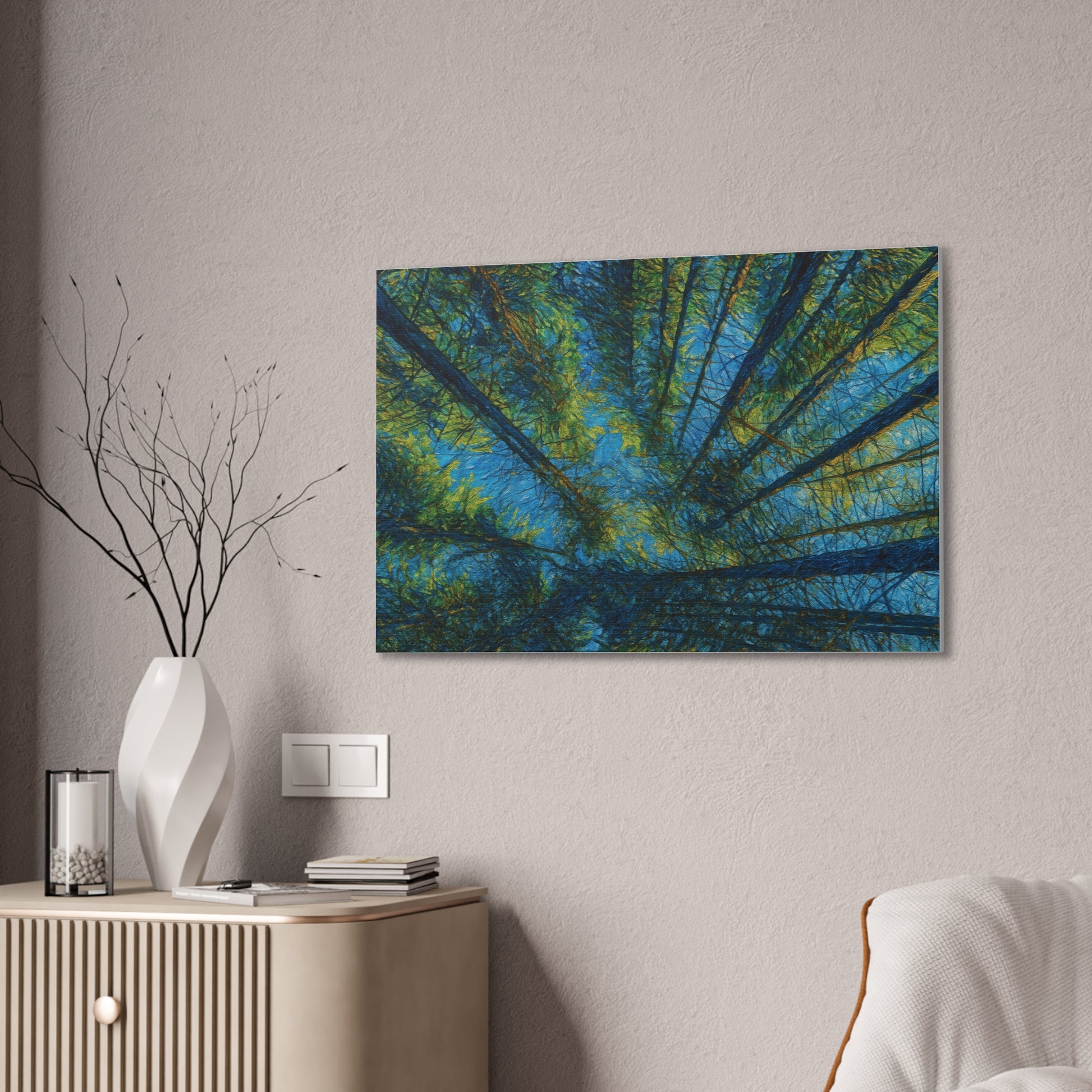 Canvas Wall Art, Forest Perspective Print, Nature Decor, Home & Office Art, Rustic Wall Hanging, Tree Art for Nature Lovers - TRV