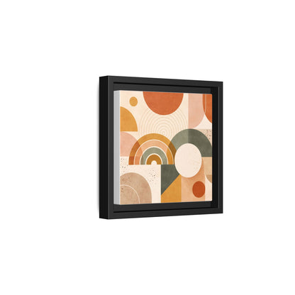 Abstract Terracotta Geometric Rainbow Matte Canvas Framed