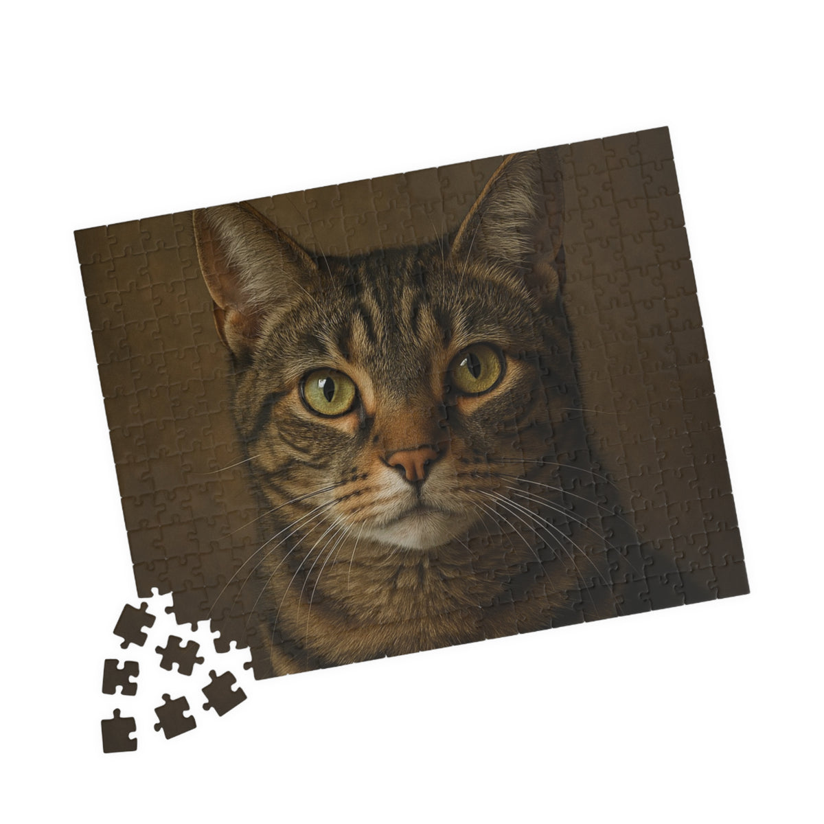 Tabby Cat Portrait Puzzle — 500/520 Piece Realistic Cat Jigsaw Gift