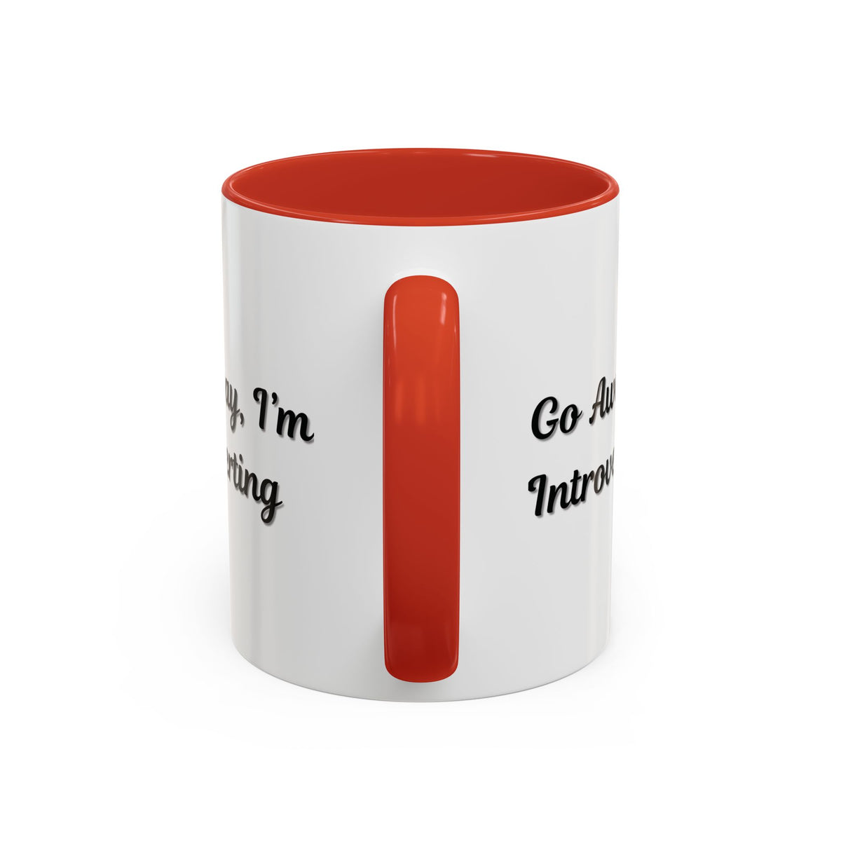 Ceramic coffee mug with "Go Away, I'm Introverting" message in black text, 11 oz size, ideal for introverts.