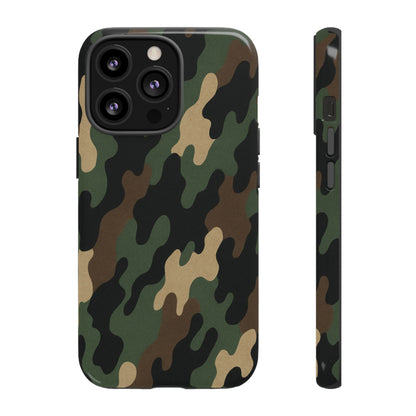 Camouflage tough phone case by Printify featuring rugged camo design and protective material for durable smartphone protection.