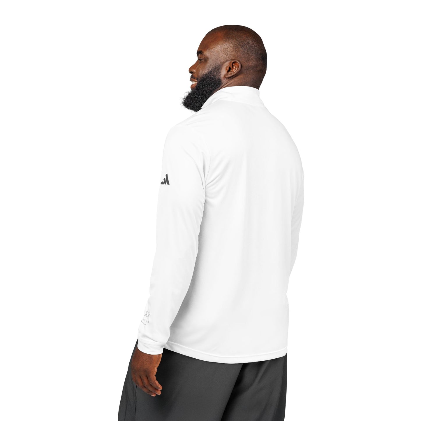 Adidas® Embroidered Quarter-Zip Pullover - Stylish Performance Layer With Love Gesture