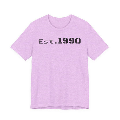 Unisex Est. 1990 Nostalgic Jersey Tee - Perfect Gift, Vintage Style, Retro Fashion, Birthday Celebration, Casual Wear - TRV