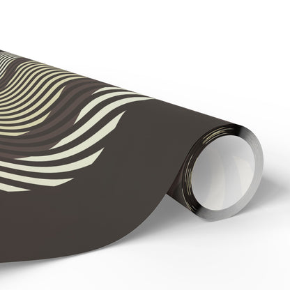 Plaid Stripe Wrapping Paper Roll — Neutral Black & Cream Gift Wrap