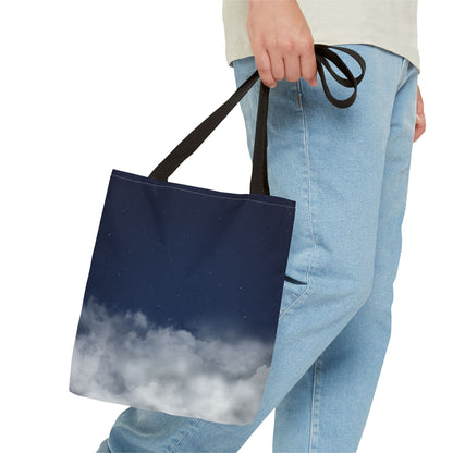 Night Sky Clouds Tote Bag | Starry Navy Ombre - TRV