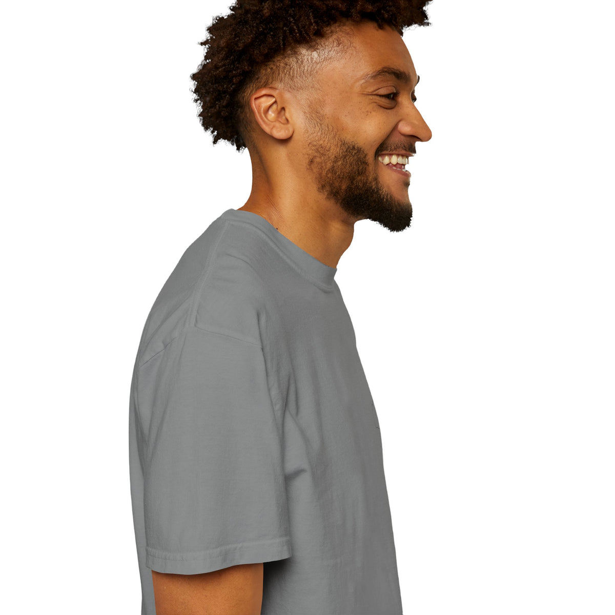 Black T-shirt featuring a minimal finger heart graphic design, by Printify, displayed on a plain background.