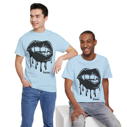 Edgy Graphic Tee - Dripping Lips Design - Unisex Heavy Cotton Tee