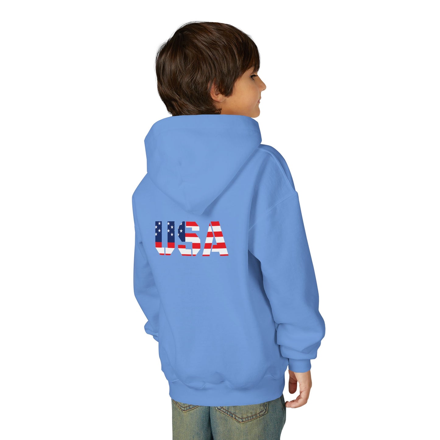 USA Flag Youth Hoodie, Youth Sweatshirt, Cool Hoodie for Kids, American Pride Apparel, Comfortable Boys and Girls Sweatshirt