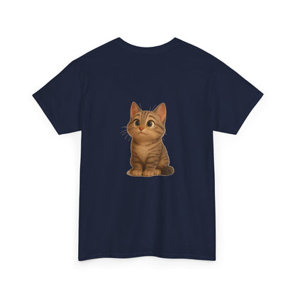 Cute brown kitten graphic on a Cat Lover T-Shirt by Printify, featuring a cozy and stylish design for feline enthusiasts.