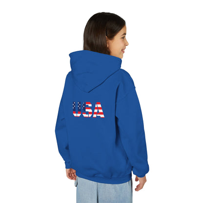 USA Flag Youth Hoodie, Youth Sweatshirt, Cool Hoodie for Kids, American Pride Apparel, Comfortable Boys and Girls Sweatshirt
