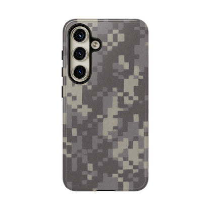 Camouflage tough phone case by Printify with rugged digital camo design for durable protection.