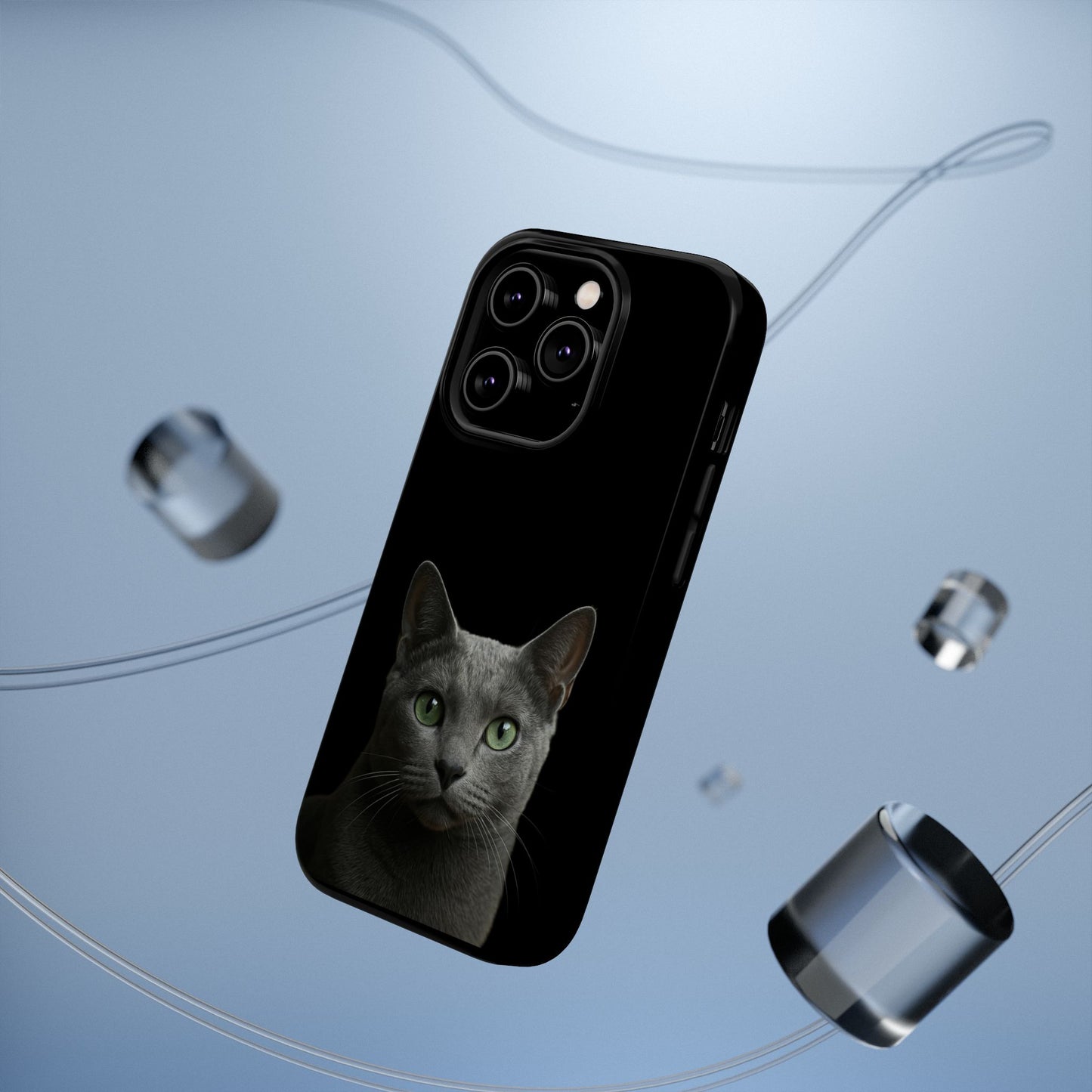 Russian Blue Cat Phone Case — Magnetic Impact-Resistant iPhone Cover