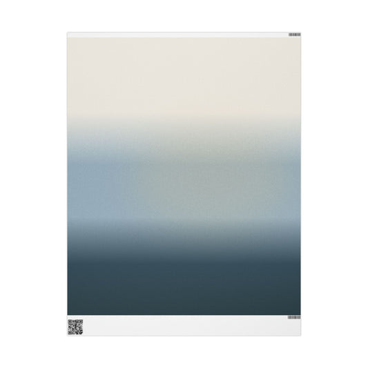Gradient Ombre Wrapping Paper Roll — Coastal Blue to Cream Gift Wrap