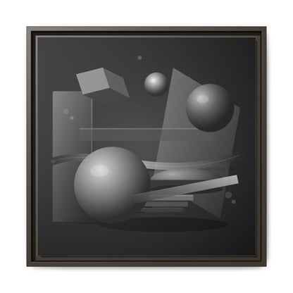 Monochrome Geometric Spheres Canvas Framed Wall Art | Matte Print