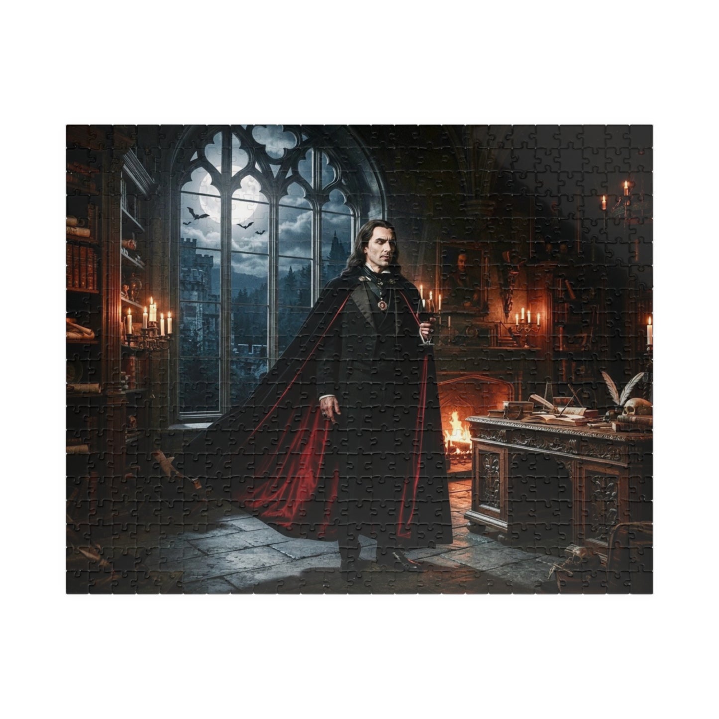 Gothic Vampire Castle Puzzle — Dark Fantasy Jigsaw (110/252/520/1014 pcs)