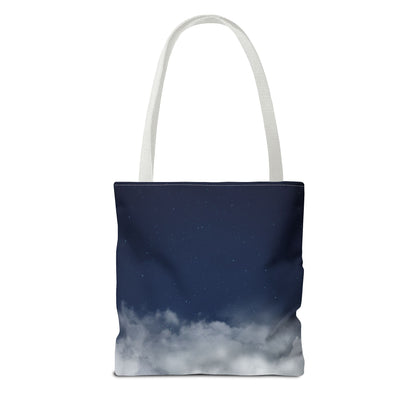 Night Sky Clouds Tote Bag | Starry Navy Ombre - TRV