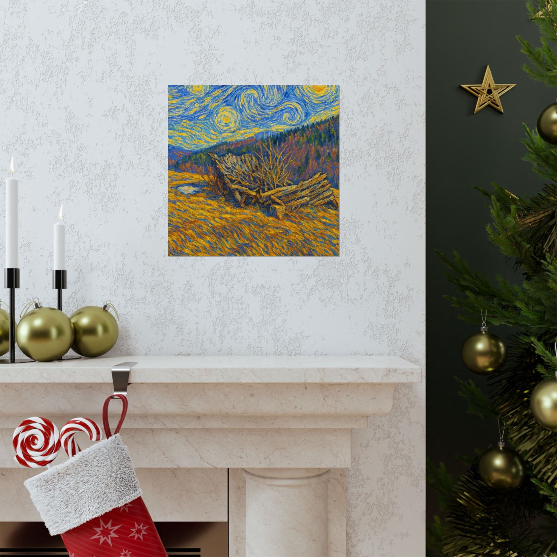 Matte Vertical Posters of Starry Night - Art Print for Home Decor, Wall Art, Gift for Art Lovers, Bacground for Celebrations - TRV