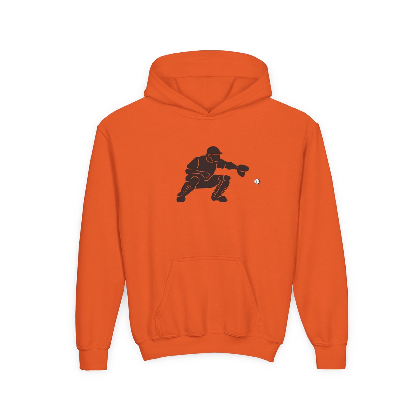 Youth Baseball Catcher Hoodie, Sporty Sweatshirt for Kids, Perfect Gift for Young Athletes, Team Spirit Gear, Sports Event Apparel