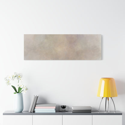 Soft neutral abstract fog canvas print by Printify, featuring a calming foggy landscape in subtle tones on a stretched canvas.