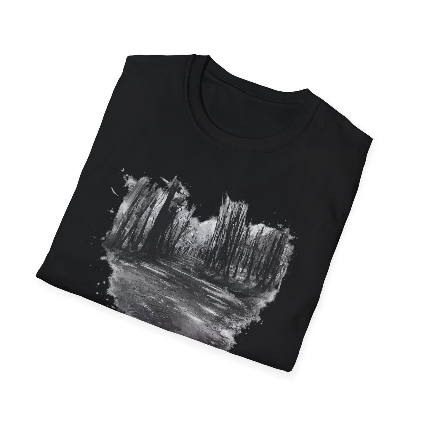 Minimalist Nature-Inspired Unisex Softstyle T-Shirt, Casual Wear, Everyday Style, Gift for Nature Lovers, Eco-Friendly Fashion