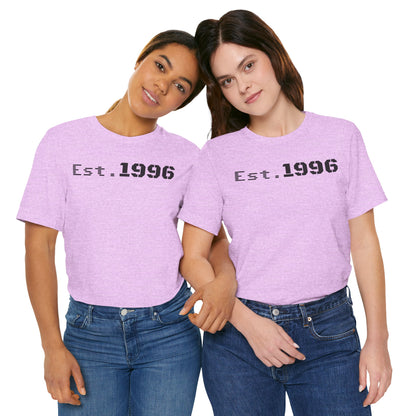 Established 1996 Unisex T-Shirt, Vintage Year Tee, Birth Year Gift, Casual Fashion, Personalized Graphic Tee - TRV