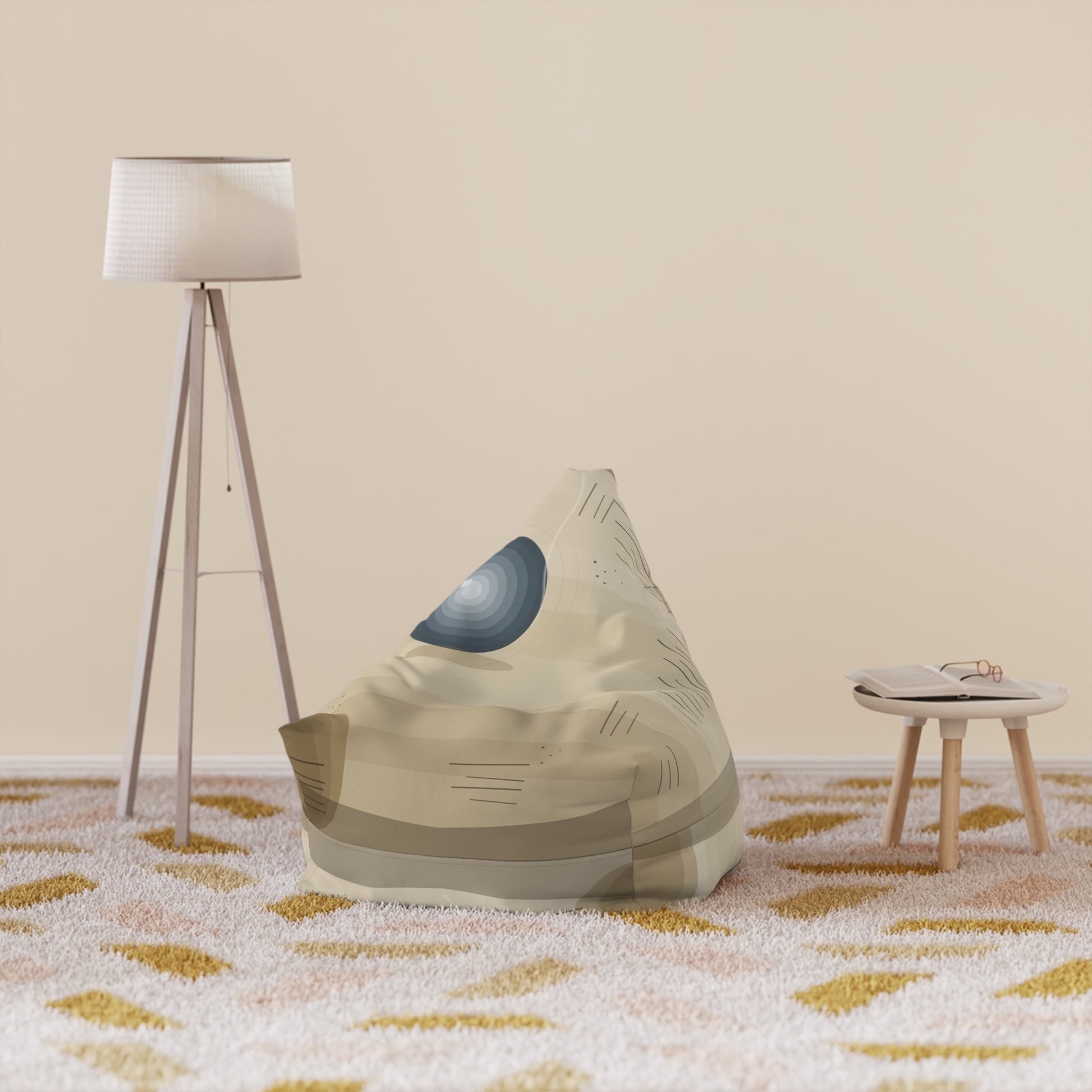 Desert Sand Abstract Pattern Bean Bag Chair Cover | Neutral Boho Living Room - TRV