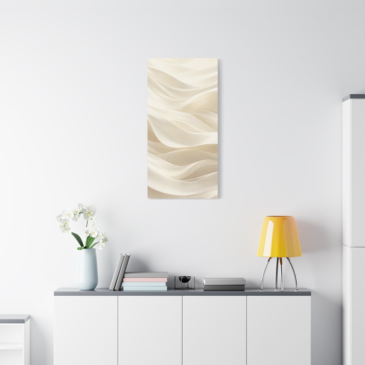Neutral Abstract Wave Art Matte Canvas