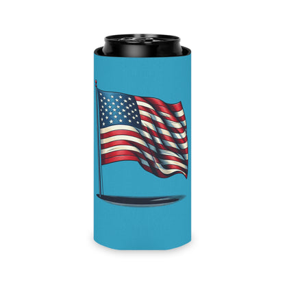 Patriotic Can Cooler, Summer BBQ Accessory, Independence Day Drink Holder, Americana Coaster, USA Party Favor - TRV