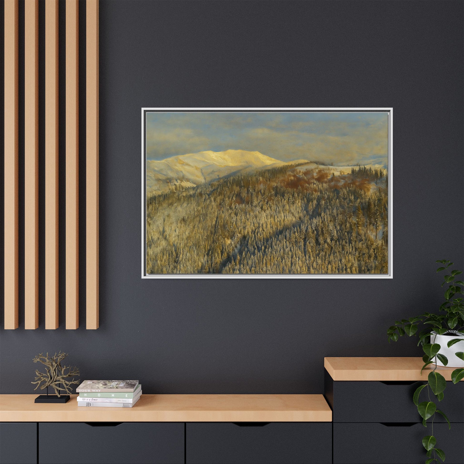 Framed Mountain Canvas Art, Perfect for Home Decor, Nature Wall Art, Gift for Nature Lovers, Cozy Atmosphere - TRV