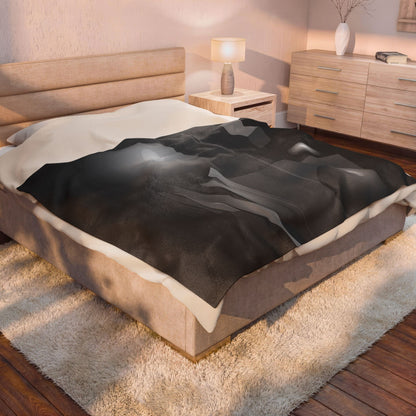3D Geometric Spheres Velveteen Plush Blanket | Abstract Cube & Sphere Design
