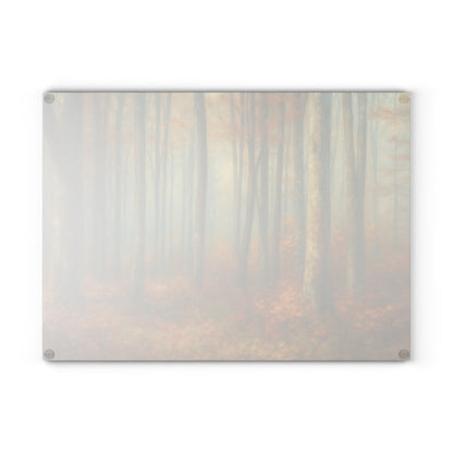 Autumn Woodland Misty Forest Glass Cutting Board - view 4