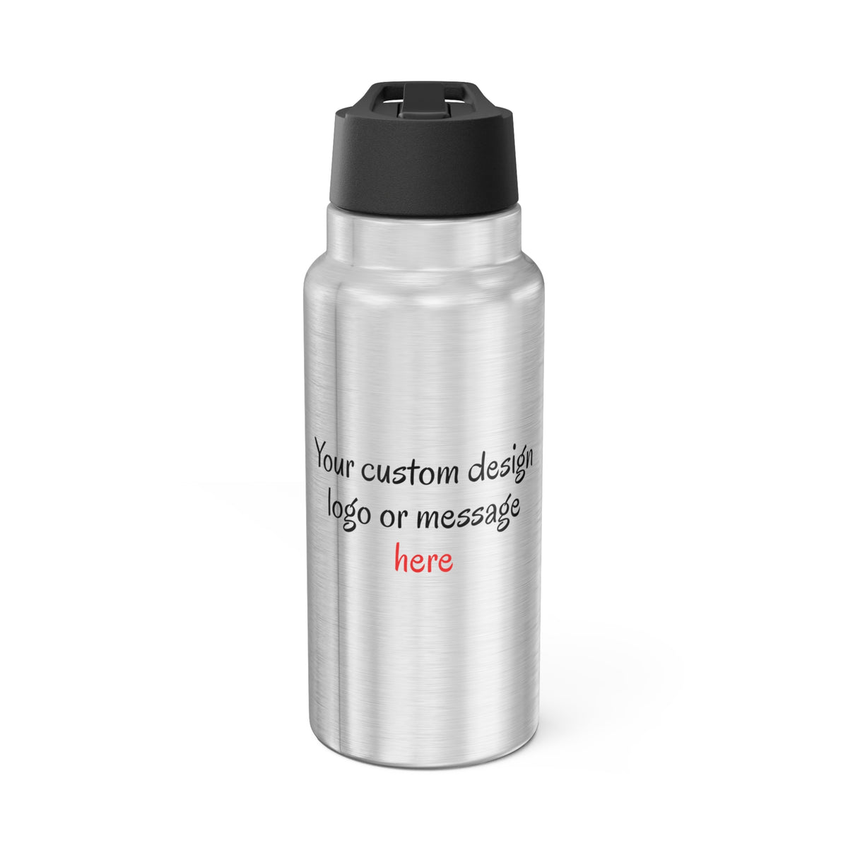 Custom gator design 32oz insulated stainless steel water bottle