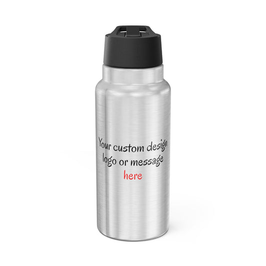 Custom gator design 32oz insulated stainless steel water bottle