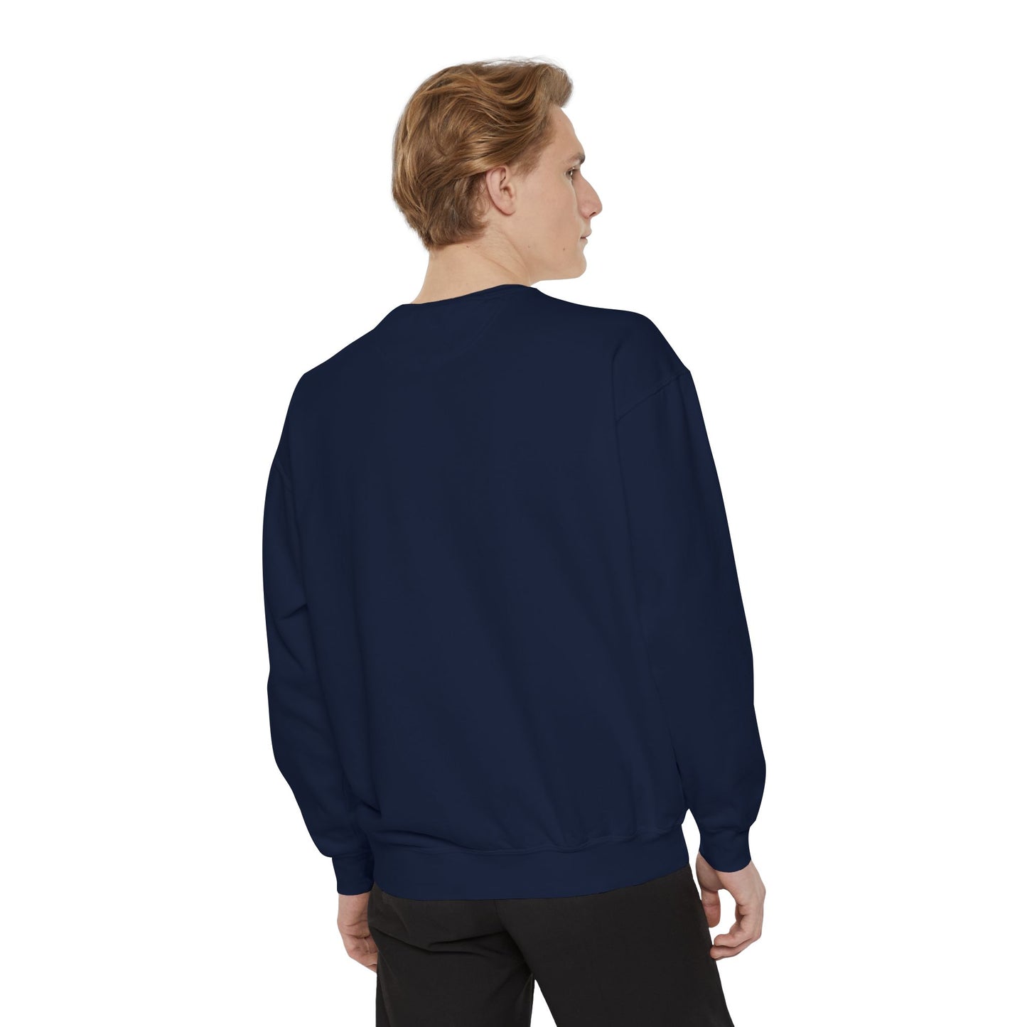 Patriotic Unisex Garment-Dyed Sweatshirt with Vintage American Flag, Cozy Fall Outfit, Statement Sweater, Gift for Veterans, Casual Fashion - TRV