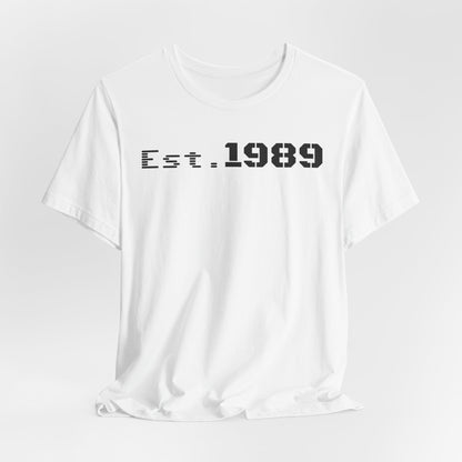 Unisex Est. 1989 Tee, Casual T-Shirt for Birthdays, Vintage Style Shirt, Personalized Gift, Year Established Apparel