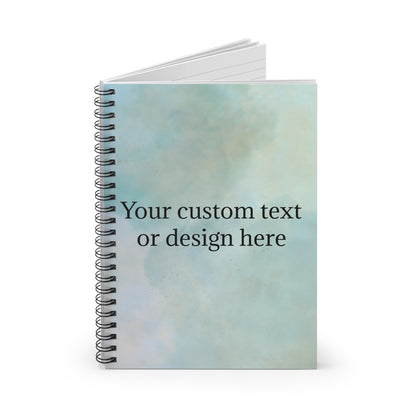 Custom Text Watercolor Cover Spiral Notebook | Ruled Journal - TRV