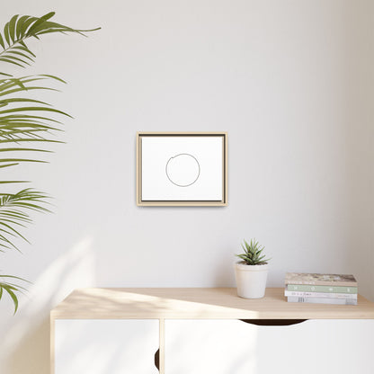 Framed matte canvas wall art featuring a minimal circular line design by Printify, suitable for modern home decor.