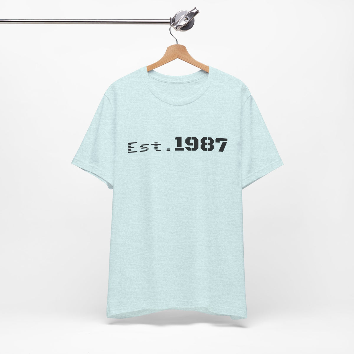Vintage Est. 1987 T-Shirt by Printify featuring a classic born 1987 design on comfortable fabric.