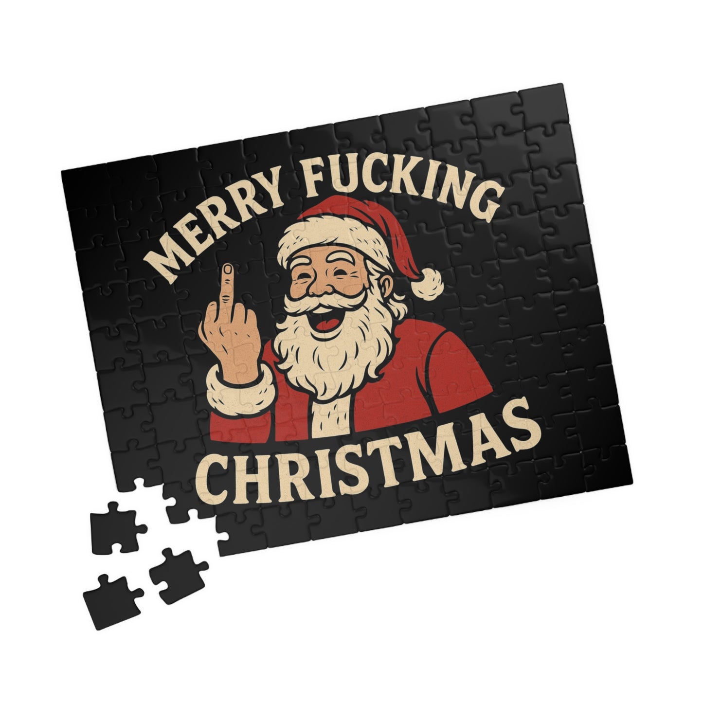 Merry Fucking Christmas Puzzle — Funny Santa Holiday Jigsaw (110–1014 pcs)