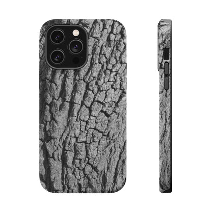 Bark texture phone case, bottom edge with port cutout