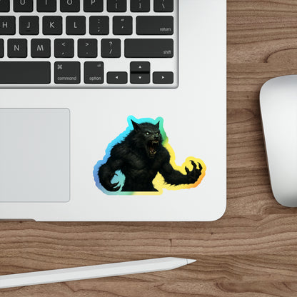 Holographic Werewolf Die-Cut Stickers | Cool Skateboard Decals, Laptop Stickers, Party Favors, Unique Gifts, Halloween Decor