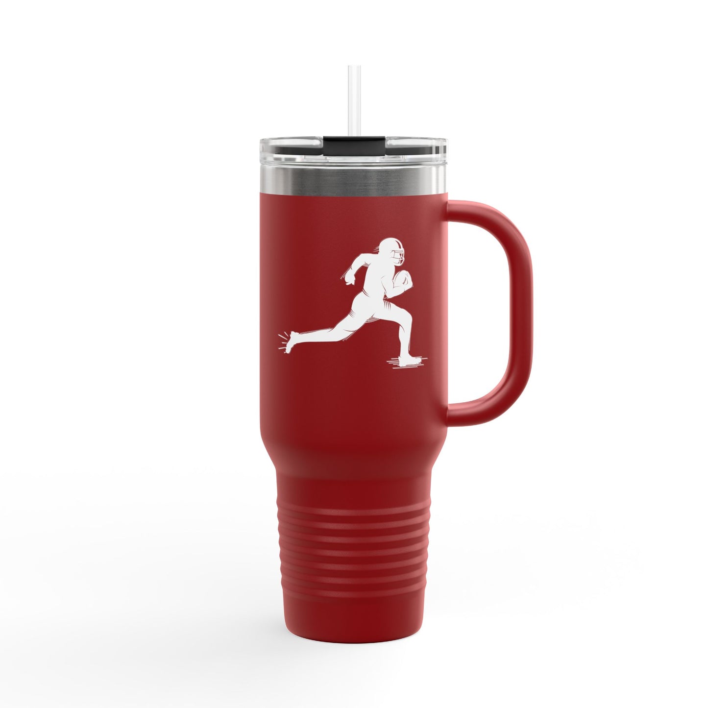 Football Player Coffee Tumbler, Insulated Travel Mug for Active Lifestyles, Sporty Drinkware for On-the-Go, Perfect Gift for Athletes