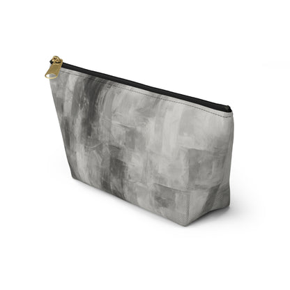 Gray abstract brushstroke accessory pouch from Printify, stylish bag with artistic design, ideal for cosmetics or small essentials.