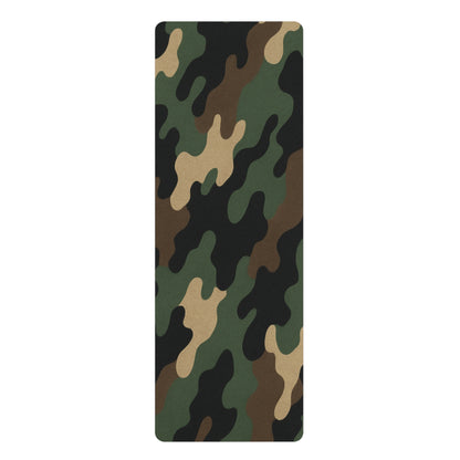 Camo Rubber Yoga Mat — Non-Slip Military Green Exercise Mat