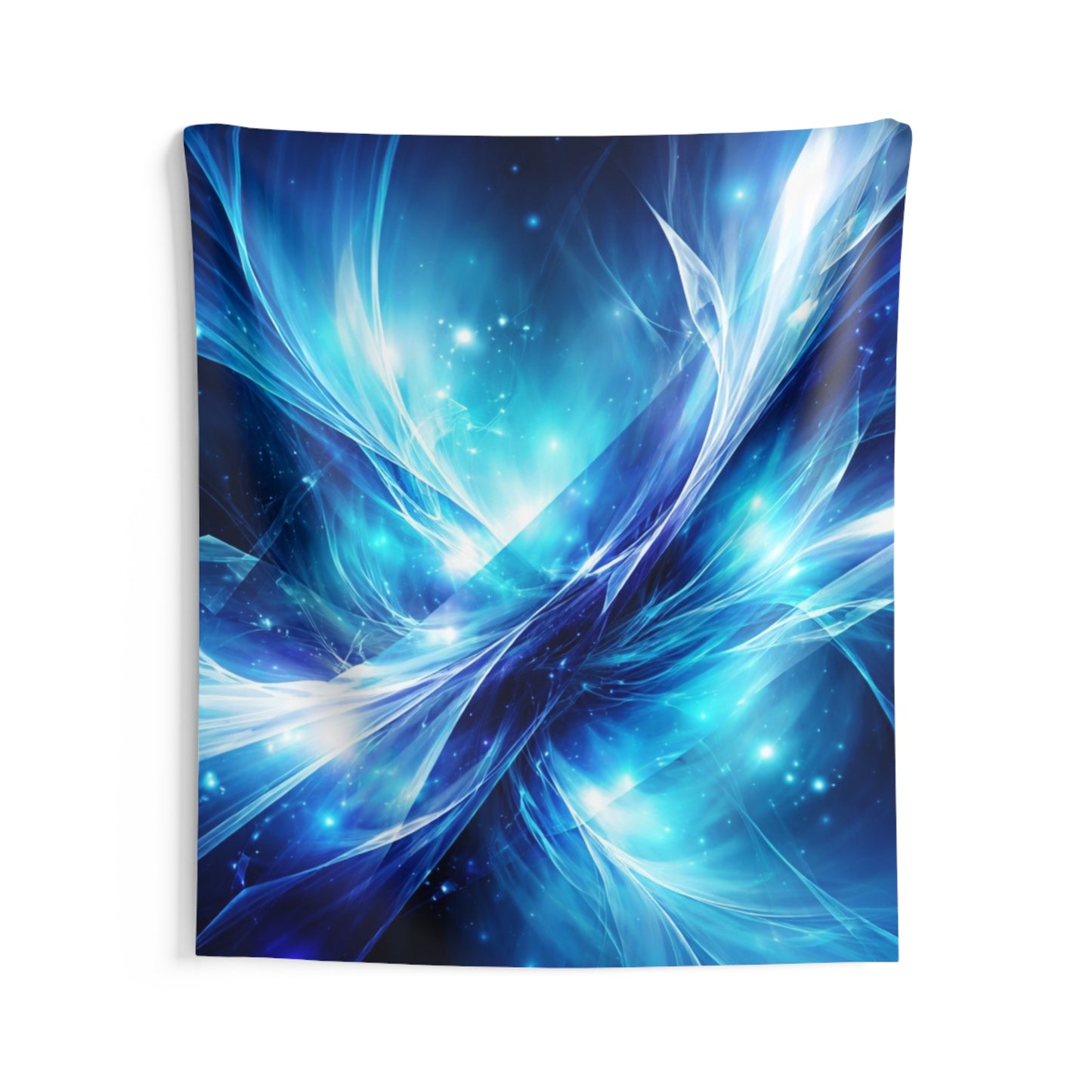 Blue Abstract Energy Wall Tapestry — Cosmic Aurora Home Decor