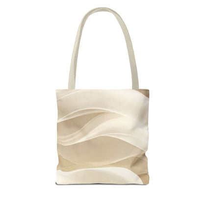 Cream Abstract Waves Tote Bag | Neutral Swirl Pattern
